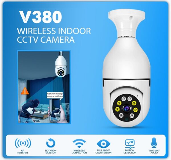 V380 Pro Bulb Rotating CCTV Camera